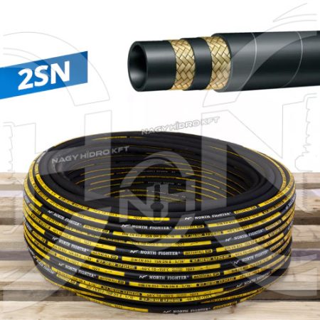 2SN DN06=1/4" 400BAR 155Cˇ MAGASNYOMÁSÚ MOSÓ TÖMLŐ, FEKETE SZÍNBEN (NORTH FIGHTER) - 2SNJETF-06NF
