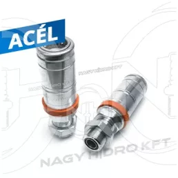   1" ORFS DN12 KÜLSŐ MENETES VÁLASZFAL/SZERELŐFALAS HIDRAULIKA GYORSCSATLAKOZÓK HÜVELY, GYORSKIOLDÓ FUNKCIÓVAL, ISO 7241 A PUSH-PULL (FASTER)