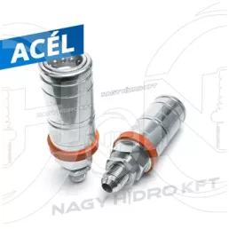   7/8" UNF DN12 KÜLSŐ MENETES VÁLASZFAL/SZERELŐFALAS HIDRAULIKA GYORSCSATLAKOZÓK HÜVELY, GYORSKIOLDÓ FUNKCIÓVAL, ISO 7241 A PUSH-PULL (FASTER)