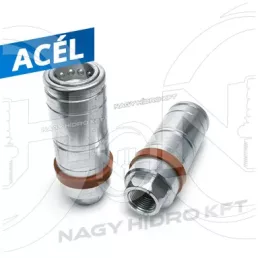   1/2" BSP DN12 BELSŐ MENETES HIDRAULIKA GYORSCSATLAKOZÓK HÜVELY, GYORSKIOLDÓ FUNKCIÓVAL, ISO 7241 A PUSH-PULL NYOMÓ-HÚZÓ (FASTER)