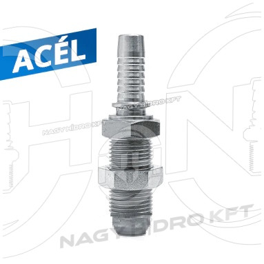 DN08 9/16" UNF COLOS, VÁLASZFAL/SZERELŐFAL KÜLSÖ MENETES HIDRAULIKA TÖMLŐ CSATLAKOZÓ, 74ˇ KÚPPAL