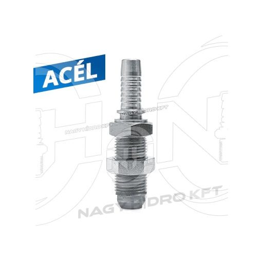 DN12 3/4" UNF COLOS, VÁLASZFAL/SZERELŐFAL KÜLSÖ MENETES HIDRAULIKA TÖMLŐ CSATLAKOZÓ, 74ˇ KÚPPAL - AGJV-1234