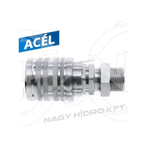 M22x1,5 24ˇ 15L DN12 KÜLSŐ MENETES HIDRAULIKA GYORSCSATLAKOZÓ HÜVELY , VÁLASZFAL/SZERELŐFALAS KIVITEL, PUSH PULL ISO-A PPV3 - HGHV-KM221515L-DN12