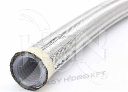 DN20=3/4" 69 BAR PTFE TEFLON TÖMLŐ, HULLÁMOS FALÚ, ROZSDAMENTES ACÉLBORÍTÁSSAL