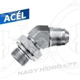 1/4"-1/2" BSP/UNF 45ˇ-VÁLTÓIDOM KÜLSŐ/KÜLSŐ-TÖMBÖSÍTETT MENETTEL 74ˇ KÚPPAL - I45KKTBU-14-12