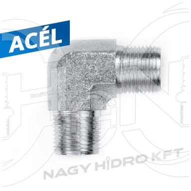 1/4" BSP L-IDOM KÜLSŐ/KÜLSŐ MENETTEL 60ˇ KÚPPAL