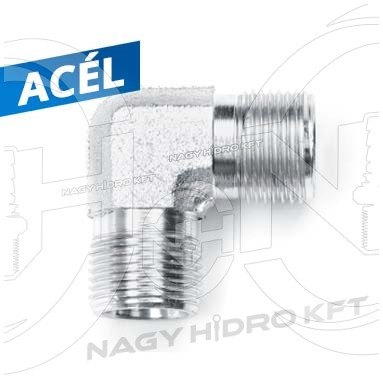 3/8" BSP L-IDOM KÜLSŐ/KÜLSŐ MENETTEL 60ˇ KÚPPAL STG