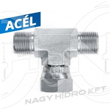 1/2" BSP T-IDOM KÜLSŐ/BELSŐ/KÜLSŐ MENETTEL, 60ˇ KÚPPAL