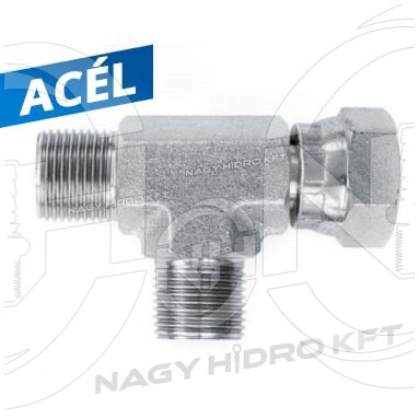 3/8" BSP T-IDOM KÜLSŐ/KÜLSŐ/BELSŐ MENETTEL, 60ˇ KÚPPAL