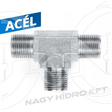 3/4" BSP T-IDOM KÜLSŐ/KÜLSŐ/KÜLSŐ MENETTEL, 60ˇ KÚPPAL - ITKKKB-34