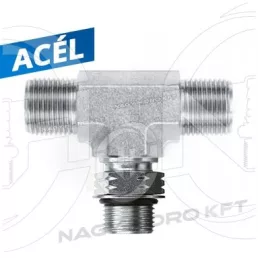   11/16"ORFS - T3/8"BSP T-IDOM KÜLSŐ/KÜLSŐ-TÖMBÖSÍTETT/KÜLSŐ MENETTEL, LAPON TÖMÍTŐ KIVITEL