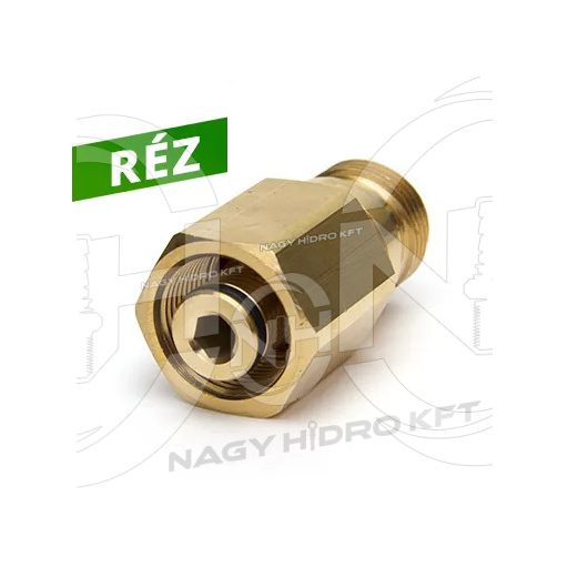 K-LOCK - M22X1,5 - TR22 FIX ÁTALAKÍTÓ MAGASNYOMÁSÚ MOSÓKHOZ, RÉZ KIVITEL (EASY-LOCK) - KAR-FM22FM22