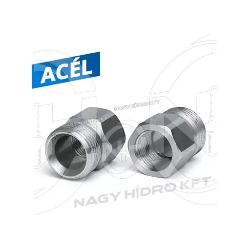 M22x1,5-3/8" KÜLSŐ/BELSŐ FIX MENETES ÁTALAKÍTÓ ADAPTER MAGASNYOMÁSÚ MOSÓKHOZ, ACÉL KIVITEL - KAR-KB2215-38A