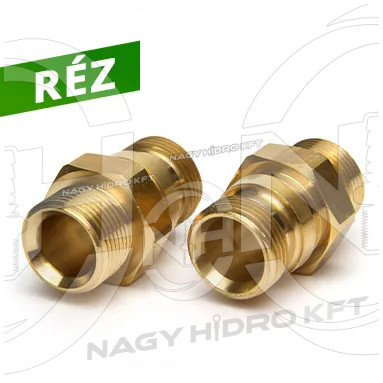 TR22-M22x1,5 KÜLSŐ/KÜLSŐ FIX MENETES ÁTALAKÍTÓ ADAPTER MAGASNYOMÁSÚ MOSÓKHOZ, RÉZ KIVITEL (EASY-LOCK)