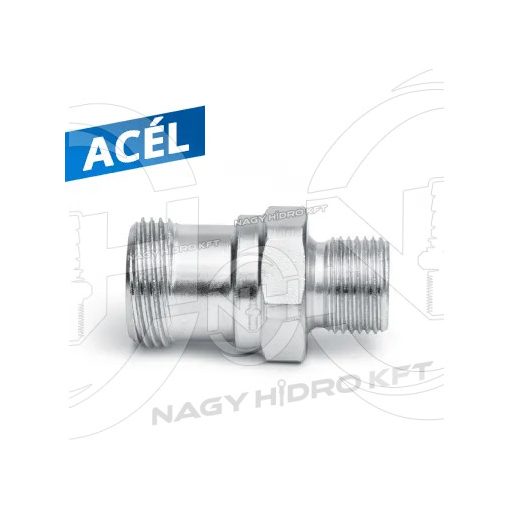 TR22-3/8" KÜLSŐ/KÜLSŐ FIX MENETES ÁTALAKÍTÓ ADAPTER MAGASNYOMÁSÚ MOSÓKHOZ, ACÉL KIVITEL (EASY-LOCK) - KAR-KK-TR22-38-STG