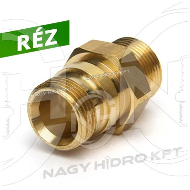 TR22-TR22 KÜLSŐ/KÜLSŐ FIX MENETES ÁTALAKÍTÓ ADAPTER MAGASNYOMÁSÚ MOSÓKHOZ, RÉZ KIVITEL (EASY-LOCK)