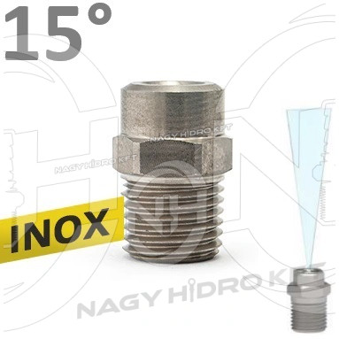 15ˇ 060 1/4" NPT KÜLSŐ MENETES MOSÓ FÚVÓKA, INOX KIVITELBEN (NAGYNYOMÁSÚ TISZTÍTÓHOZ)