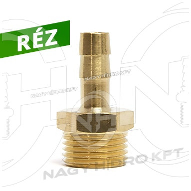 DN09 1/4" BSP  KÜLSŐ MENETES PNEUMATIKA TÖMLŐ CSATLAKOZÓ (RÉZ KIVITEL) - KPTR-0914