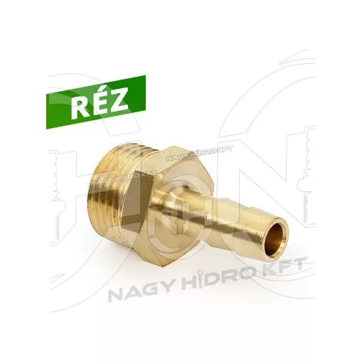 DN12 1/2" BSP  KÜLSŐ MENETES PNEUMATIKA TÖMLŐ CSATLAKOZÓ (RÉZ KIVITEL)