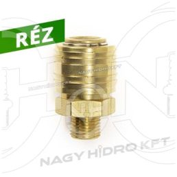 M16x1,5 RÉZ, KÜLSŐ MENETES PNEUMATIKUS GYORSCSATLAKOZÓ HÜVELY - LRKH-M1615