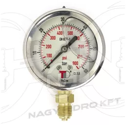   0-250 BAR, MANOMÉTER/NYOMÁSMÉRŐ ÓRA 100mm ALSÓ 1/2" KIVEZETÉSSEL