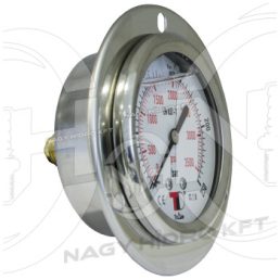 0-1 BAR, MANOMÉTER/NYOMÁSMÉRŐ ÓRA 100mm HÁTSÓ 1/2" KIVEZETÉSSEL, PANELRE SZERELHETŐ KIVITEL - MAN-100HP-01