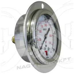   0-6 BAR, MANOMÉTER/NYOMÁSMÉRŐ ÓRA 100mm HÁTSÓ 1/2" KIVEZETÉSSEL, PANELRE SZERELHETŐ KIVITEL