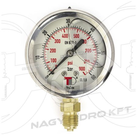 0-12 BAR, MANOMÉTER/NYOMÁSMÉRŐ ÓRA 63mm ALSÓ 1/4" KIVEZETÉSSEL - MAN-63A-12