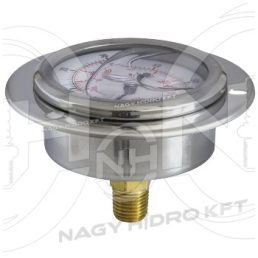 0-16 BAR, MANOMÉTER/NYOMÁSMÉRŐ ÓRA 63mm HÁTSÓ 1/4" NPT KIVEZETÉSSEL, PANELRE SZERELHETŐ KIVITEL - MAN-NPT63HP-16
