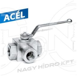 1/2" DN12 BSP COLOS HIDRAULIKA GOLYÓSCSAP 3 UTAS,  L-FURATTAL - MGBB3L-12-DN12