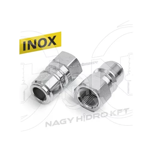 3/8" BSP BELSŐ MENETES GYORSCSATLAKOZÓ DUGÓ, MAGASNYOMÁSÚ MOSÓKHOZ, ROZSDAMENTES / INOX - MMC-DI38