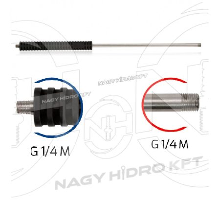 1/4" 1200mm EGYENES MOSÓPISZTOLY SZÁR / LÁNDZSA, MŰANYAG MARKOLATTAL (INOX / ROZSDAMENTES)