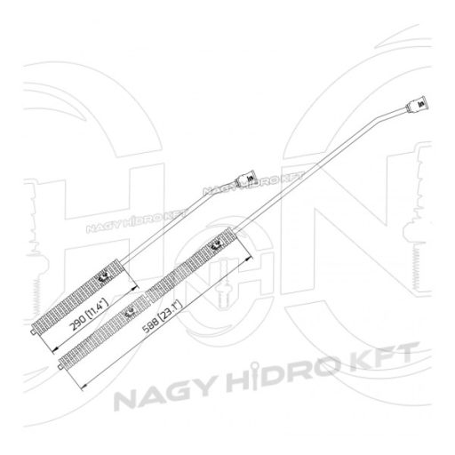 1/4" 1700mm HAJLÍTOTT MOSÓPISZTOLY SZÁR / LÁNDZSA, MŰANYAG MARKOLATTAL ÉS FÚVÓKA VÉDŐVEL (INOX / ROZSDAMENTES) - MSLI-H1700-14