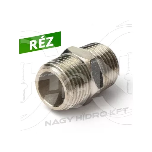 1/4"-3/8" BSPT KÚPOS COLOS KÜLSŐ/KÜLSŐ MENETES PNEUMATIKUS ADAPTER / KÖZCSAVAR (RÉZ KIVITEL)