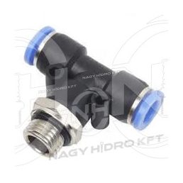 2xDN04 1/8" BSP COLOS KÜLSŐ MENETES T-IDOM, PUSH-IN DUGASZÓLHATÓ CSATLAKOZÓ, O-GYŰRŰS KIVITEL - PBG-0418