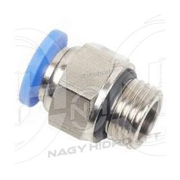   DN10 3/8" BSP COLOS KÜLSŐ MENETES PUSH-IN DUGASZOLHATÓ CSATLAKOZÓ, O-GYŰRŰS KIVITEL