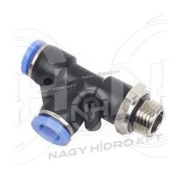 2xDN08 1/8" BSP COLOS KÜLSŐ MENETES T-IDOM, PUSH-IN DUGASZÓLHATÓ CSATLAKOZÓ, O-GYŰRŰS KIVITEL - PDG-0818