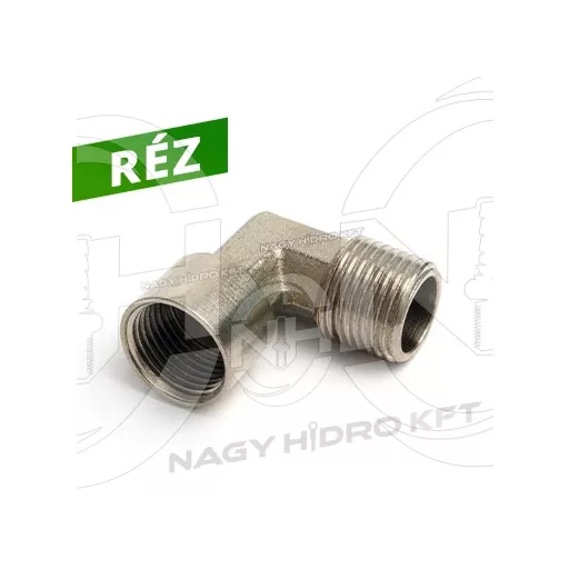 1/4" BSP COLOS PNEUMATIKUS L-IDOM KÜLSŐ/BELSŐ KÚPOS MENETTEL (RÉZ KIVITEL)