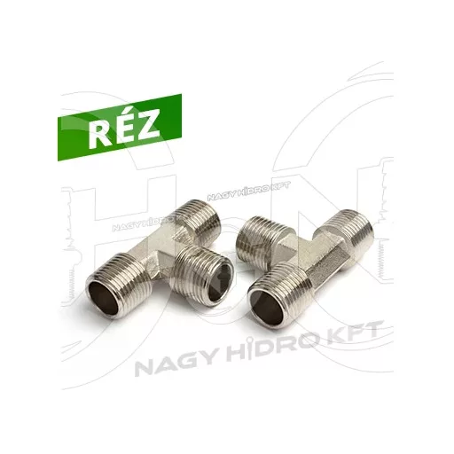 1/2" BSPT COLOS T-IDOM KÚPOS KÜLSŐ/KÜLSŐ/KÜLSŐ MENETTEL (RÉZ KIVITEL)
