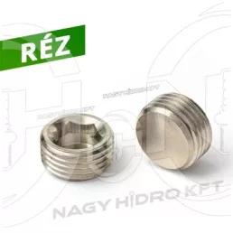  1/4" BSPT COLOS KÚPOS PNEUMATIKUS ZÁRÓDUGÓ IMBUSZKULCS NYÍLÁSSAL (RÉZ KIVITEL)