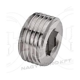 1/8" BSPT COLOS KÚPOS PNEUMATIKUS ZÁRÓDUGÓ IMBUSZKULCS NYÍLÁSSAL (RÉZ KIVITEL) - PZDIK-18