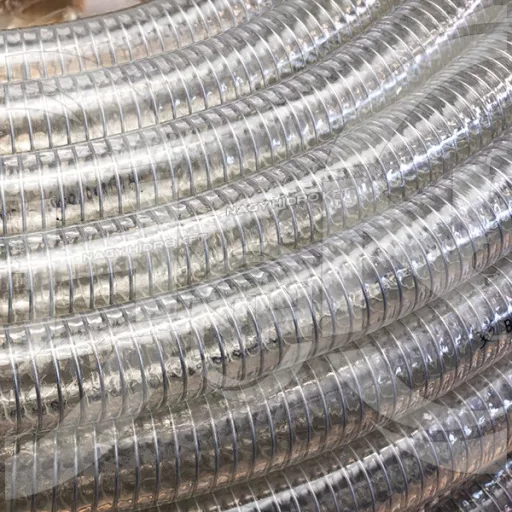 DN32=1.1/4" SIMA FELÜLETŰ ÁTLÁTSZÓ PVC SZÍVÓ/NYOMÓ TÖMLŐ, 4 BAR ÉLELMISZERIPARI KIVITEL (BALFLEX BALSTEEL)