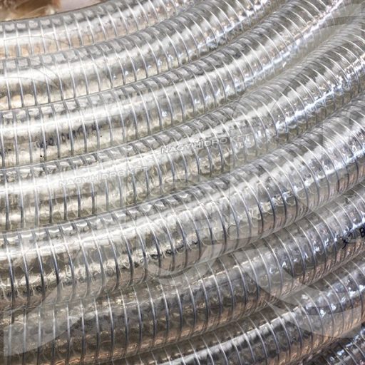 DN38=1.1/2" SIMA FELÜLETŰ ÁTLÁTSZÓ PVC SZÍVÓ/NYOMÓ TÖMLŐ, 4 BAR ÉLELMISZERIPARI KIVITEL (BALFLEX BALSTEEL) - SFA-38BF