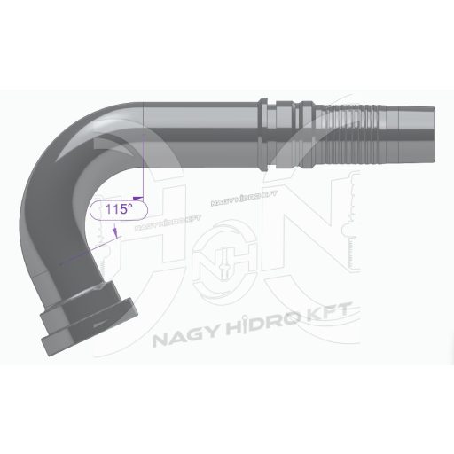115° DN20 41,3mm SFS PEREMES CSATLAKOZÓ 6000PSI, INTERLOCK KISZAKADÁS BIZTOS