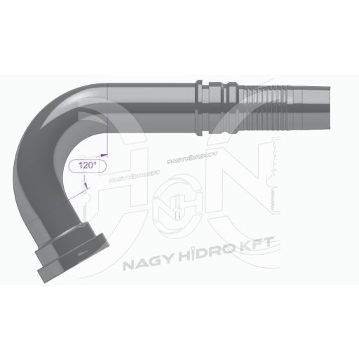 120° DN32 54mm SFS PEREMES CSATLAKOZÓ 6000PSI, INTERLOCK KISZAKADÁS BIZTOS