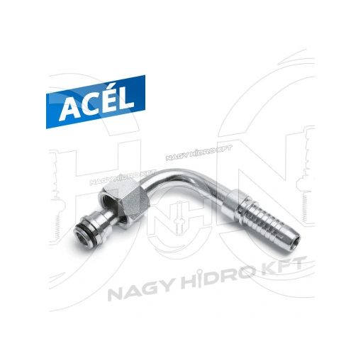 90ˇ DN12 M22x1,5L=75mm METRIKUS HIDRAULIKA TÖMLŐ CSATLAKOZÓ 24ˇ KÚPPAL, SPECIÁLIS KIALAKÍTÁSÚ HOSSZÍTOTT KIVITEL - SPEC-DKOL-90122215-L75