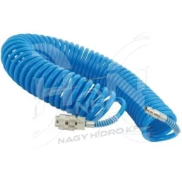  12x8mm 10m VÉGEKKEL SZERELT SPIRÁL PNEUMATIKA TÖMLŐ, KÉK SZÍNBEN