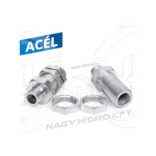 M22x1,5-M16x1,5-M16x1,5 KKB METRIKUS VÁLASZFAL/SZERELŐFAL ADAPTER LÉGFÉK RENDSZERHEZ, LAPON TÖMÍTŐ KIVITEL - SZFM-KKB-221616