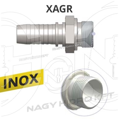 DN05 1/4" BSP COLOS KÜLSŐ MENETES HIDRAULIKA TÖMLŐ CSATLAKOZÓ, ROZSDAMENTES-INOX