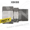   1"-1"  BSP/BSPT VÁLTÓ BK-S MENETTEL 60ˇ KÚPPAL, INOX ADAPTER